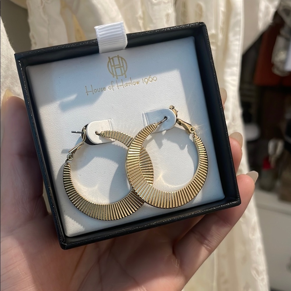 House of Harlow 1960 Gold Hoop Earrings